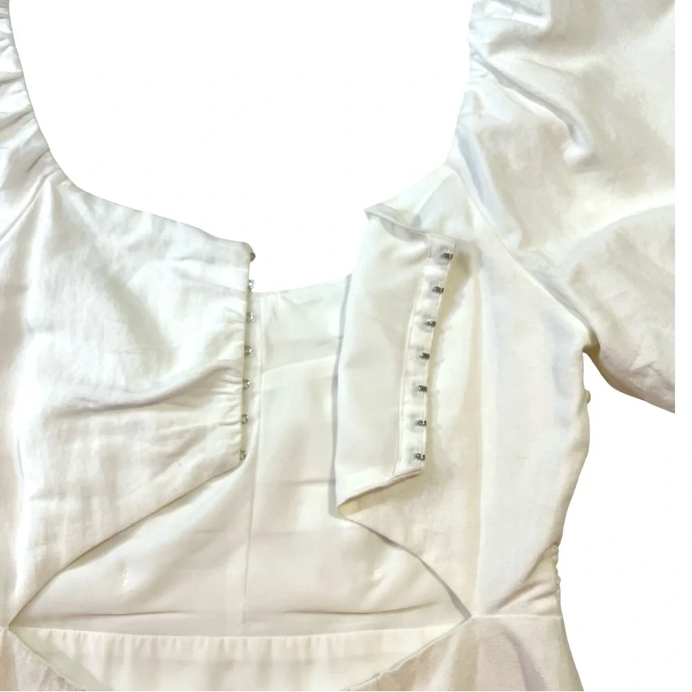 Cinq à Sept‎ Odele Puff Sleeve Mini Body-con Dress, Off White, Size Small